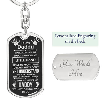 Daddy Dog Tag Keychain - Love You This Much